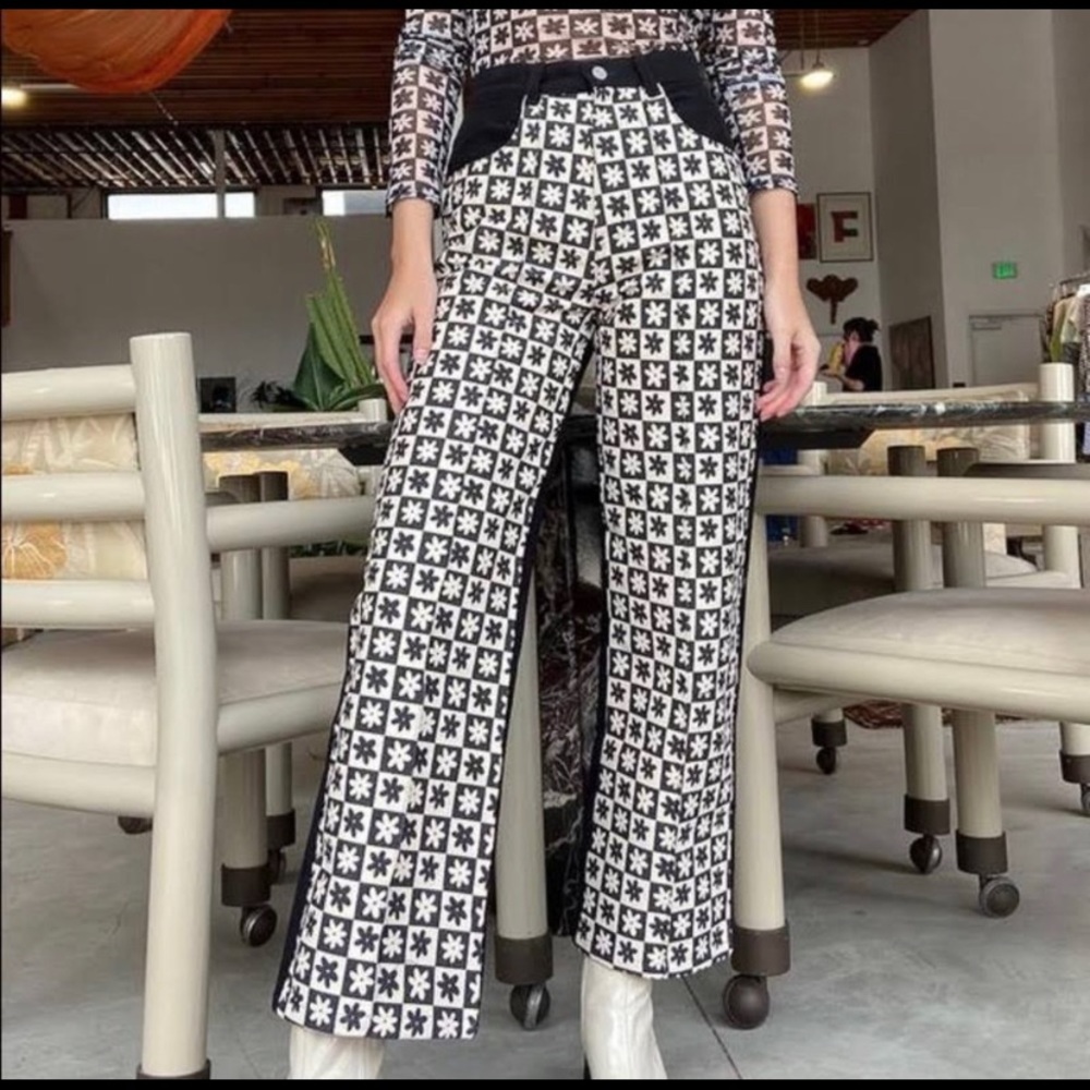 *ALTERED INSEAM* Lisa Says Gah's bestselling straight leg Robyn K J Plumb print